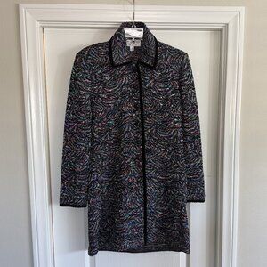 St. John Collection Marie Gray Knit Sweater Coat Size 2